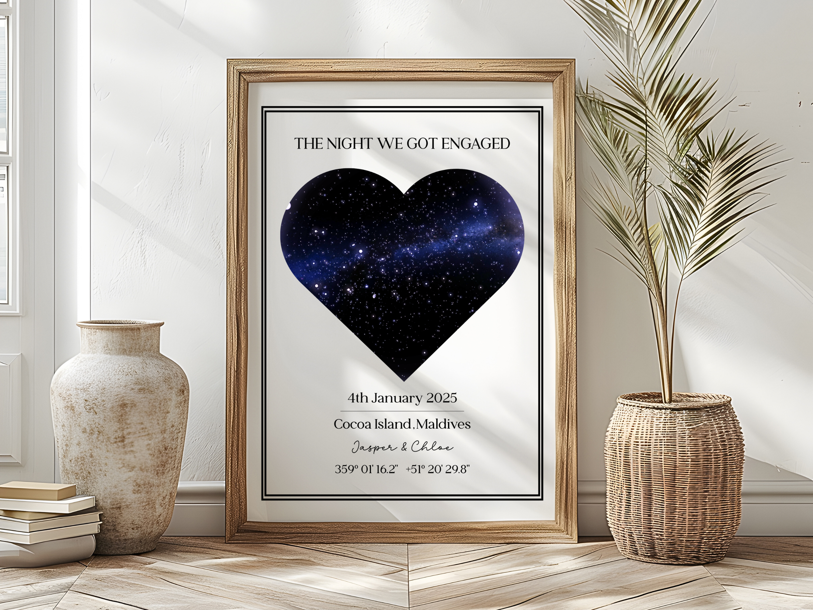 The Night we got Engaged - Personalised Constellation Star Map Art Print