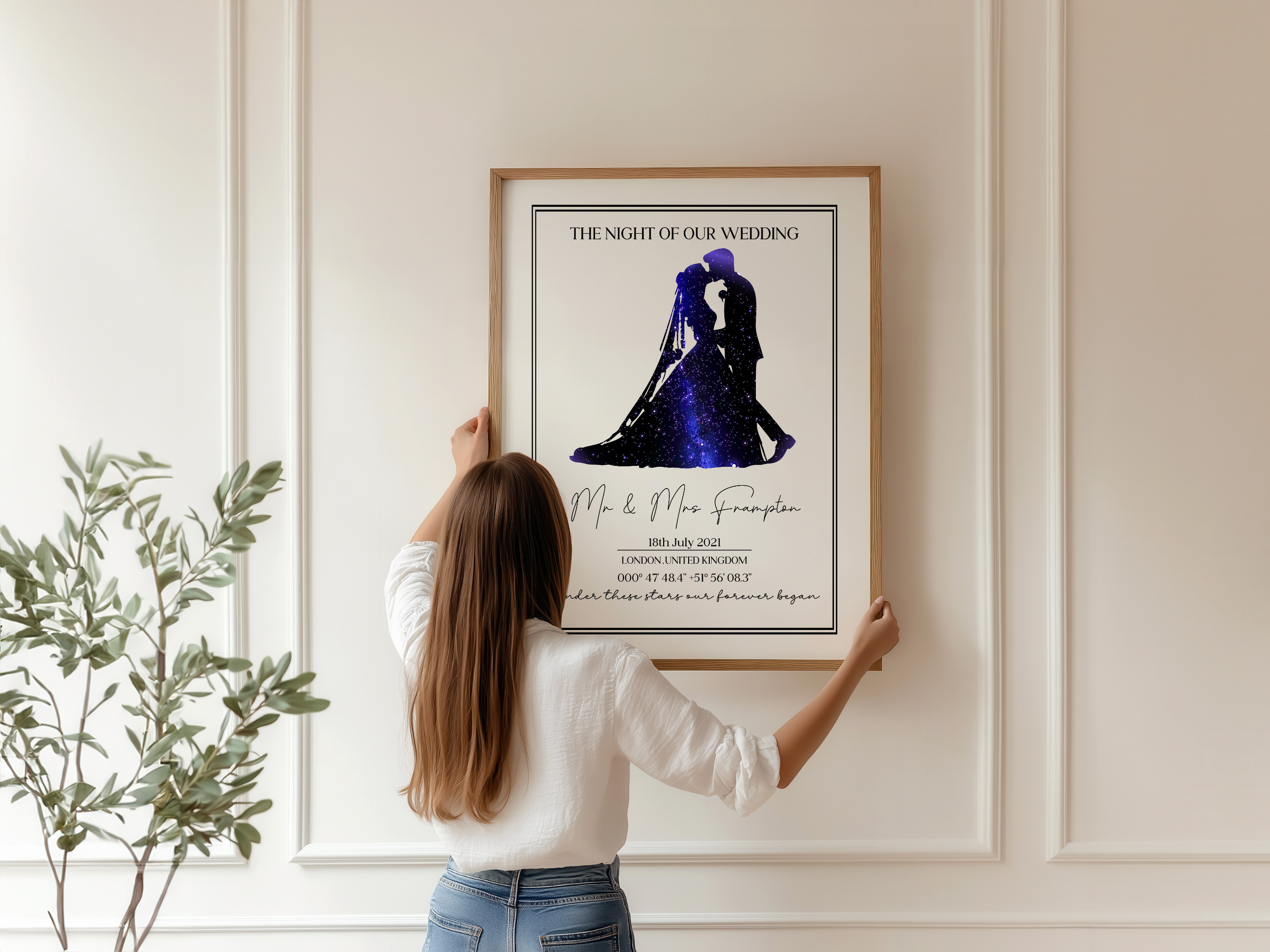 The Night of our Wedding - Personalised Constellation Star Map Art Print 