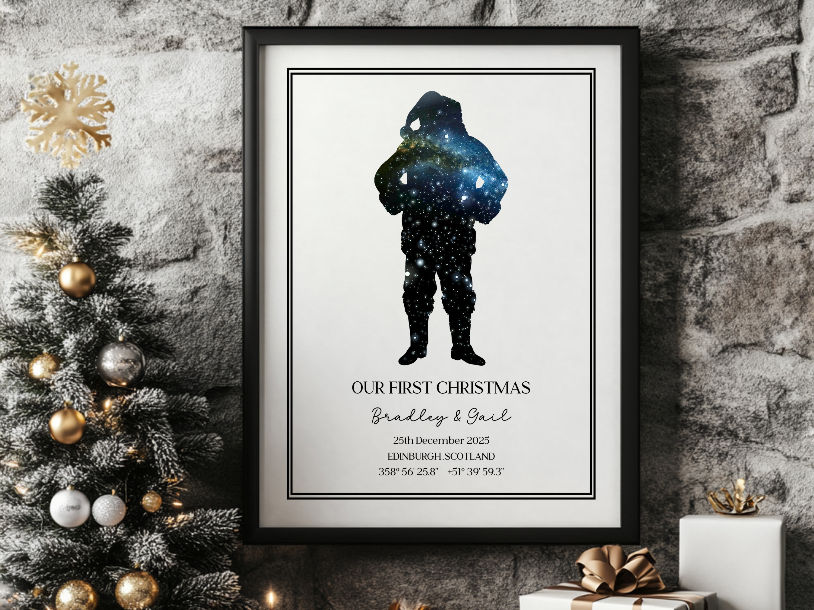 Our First Christmas - Personalised Constellation Star Map Art Print
