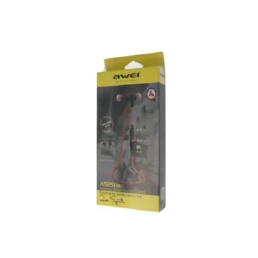 AWEI A920BL Neckband Hifi Bass Sports Wireless Bluetooth Earphones with Mic Black