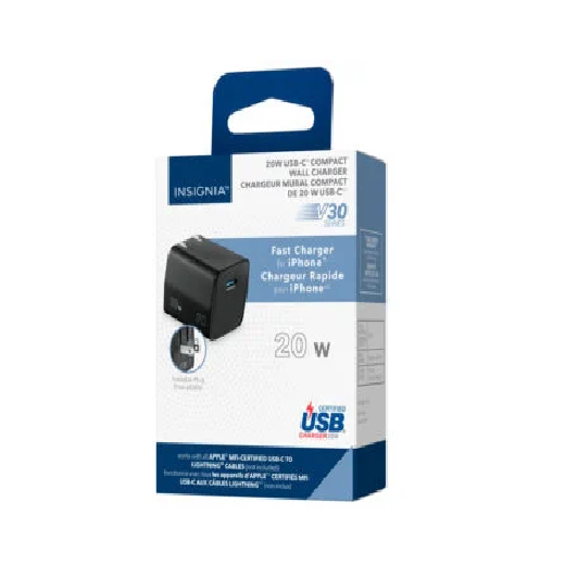 Insignia 20W USB-C Wall Charger - Black