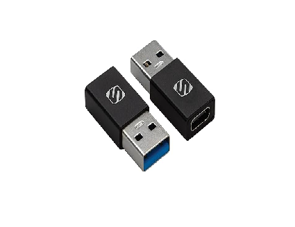 Scosche ACA-2PKSP Strikeline USB Type-C to USB Type-A Adapter 2 Pack - Black