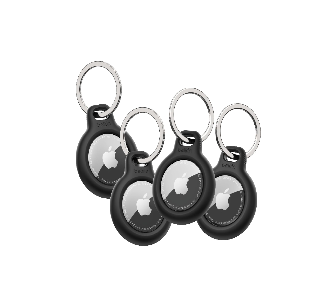 belkin waterproof secure holder with key ring for airtag pack of 4
