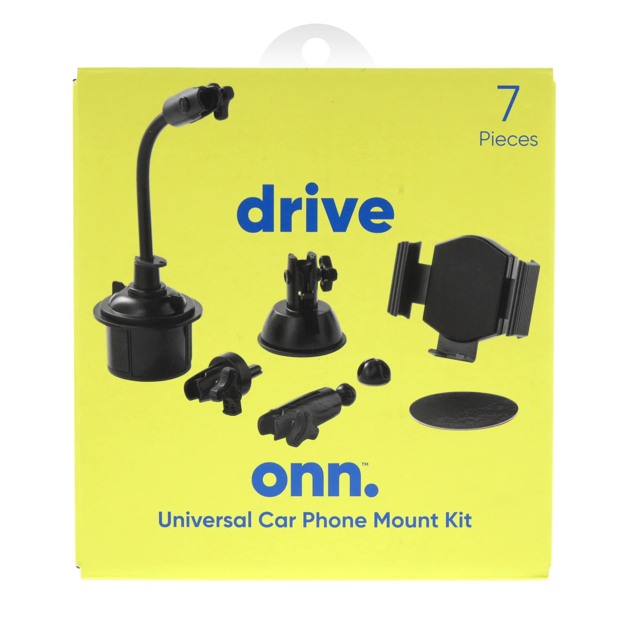 onn. 7-in-1 Universal Car Phone Mount Kit, Cup Holder, Vent, Dash, Windshield with Adjustable Ball Joint