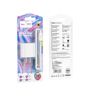 HOCO C109(PD20W+QC3.0) Fighter PD20W+QC3.0 charger set(C to C)(US) white