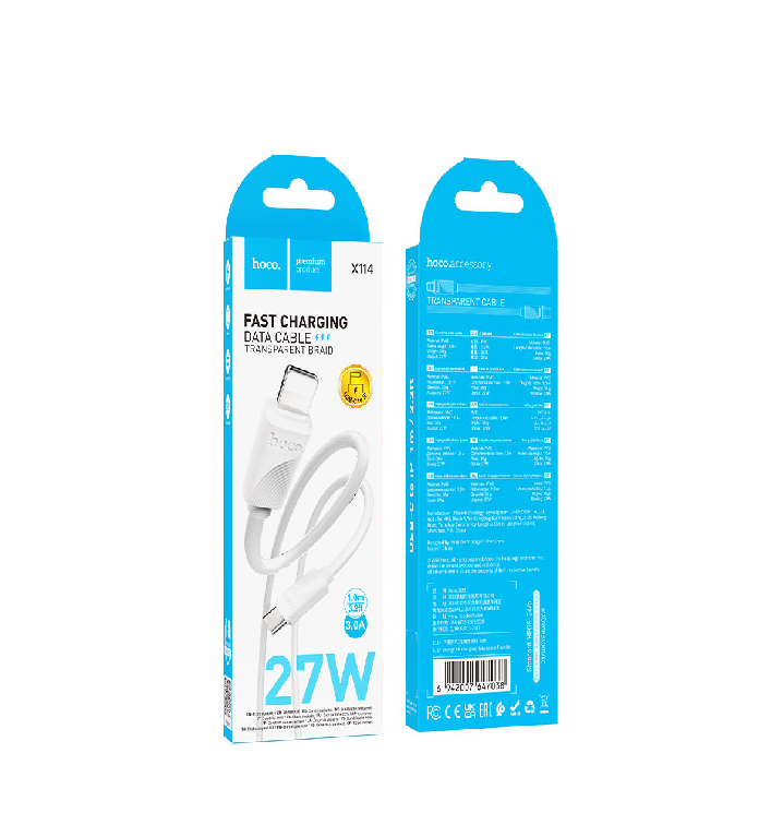 HOCO X114 Energy PD charging data cable iP white