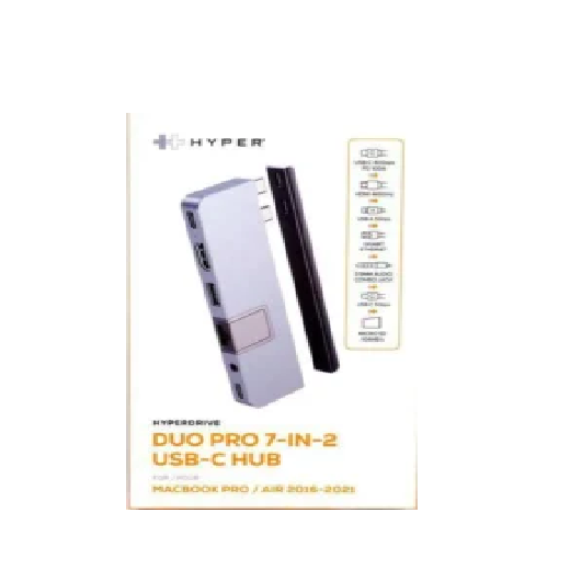 HyperDrive Duo PRO 7in2 USB-C Hub Multiport Adapter for MacBook/iPad/PC/Chromebook – 4K HDMI 60Hz HDR Support, Gigabit Ethernet, USB4/Thunderbolt 4, 10Gbps USB-C & USB-A, MicroSD