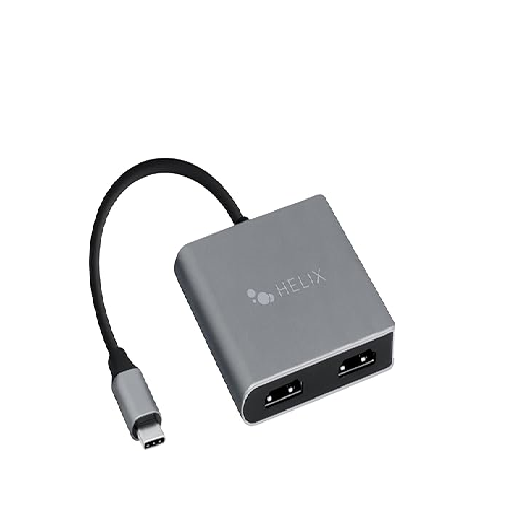 HELIX 4-in-1 USB-C Adapter with Dual HDMI, USB-C, and USB-A 3.0