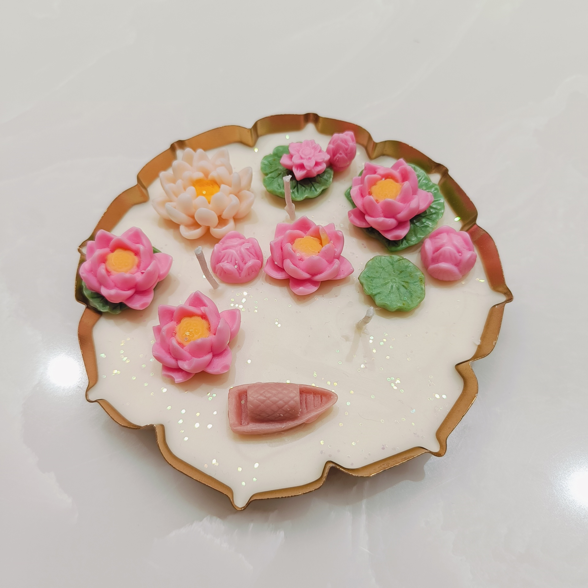 Scented Lotus Urli Candle