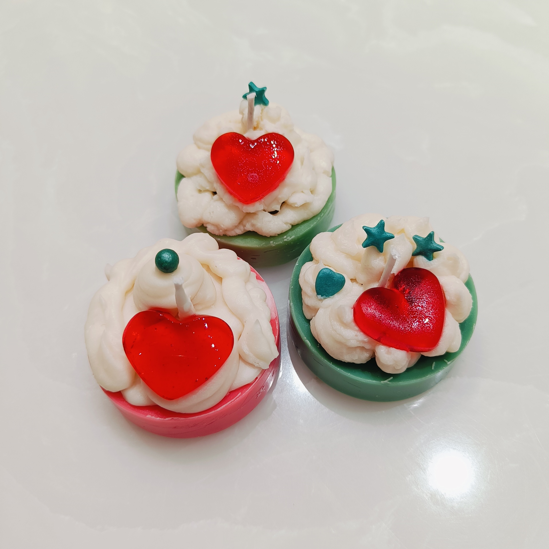 Heart Cupcake Candles [Pack of 3]