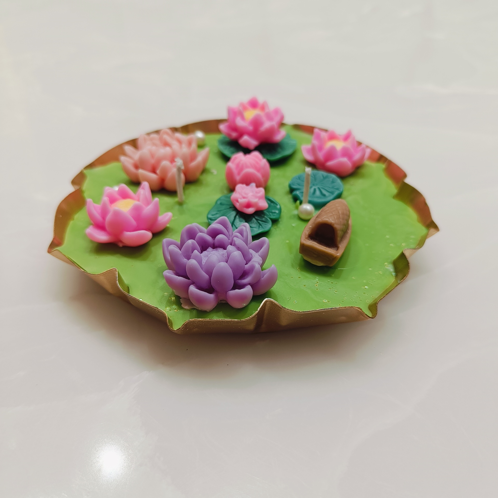 Scented Lotus Urli Candle