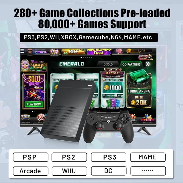 12TB Hyperspin 5IN1 Hard Drive - Launchbox, Retrobat, Playnite, Teknoparrot 