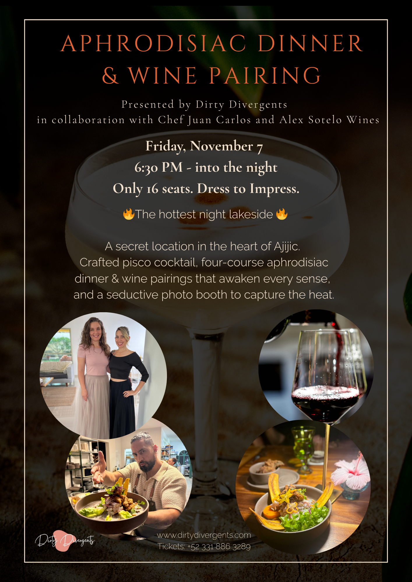 Aphrodisiac dinner + wine pairing