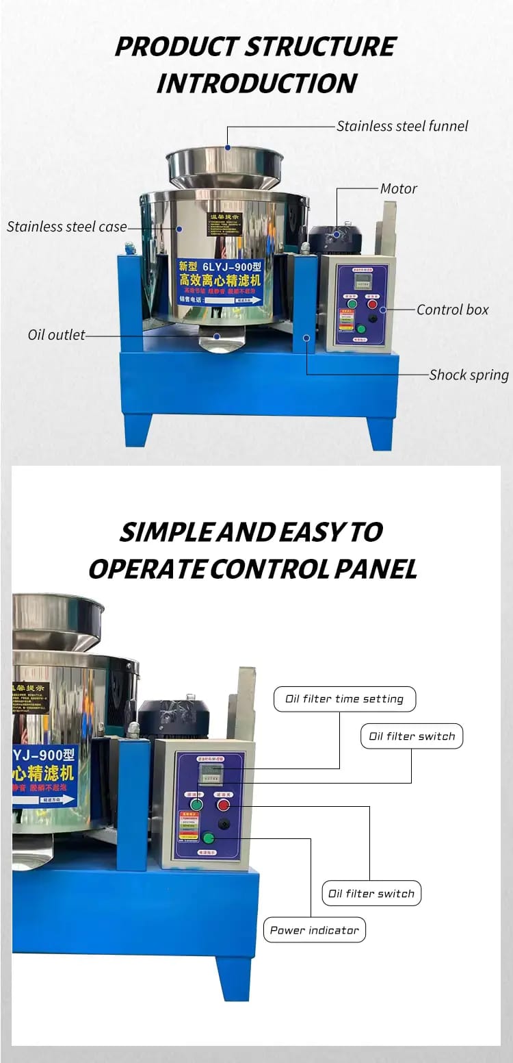 Centrifugal oil filter machine 