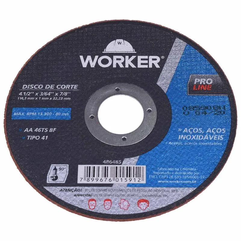 Disco de Corte Worker 4.1/2"x7/8"