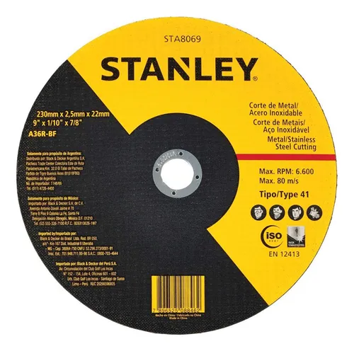 Disco de Corte Stanley 9.1/10"x7/8"