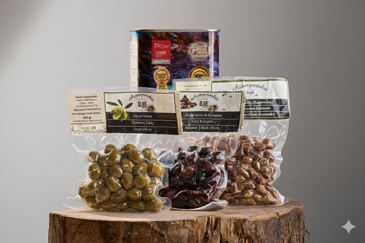 Huile d'olive 1l + Olives au choix