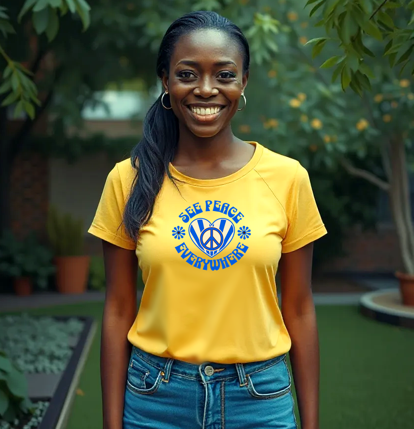 Yellow 'See Peace Everywhere' T-Shirt