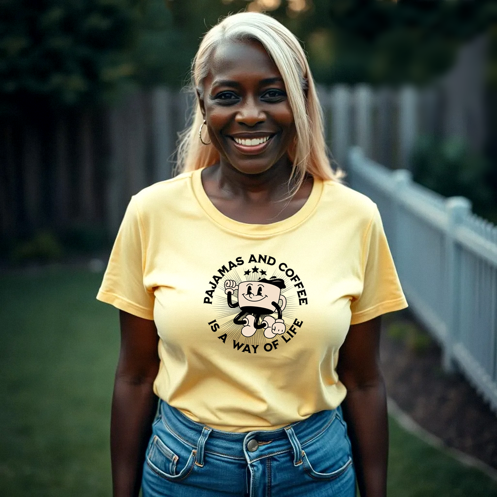 Humorous Pajamas and Coffee T-shirt