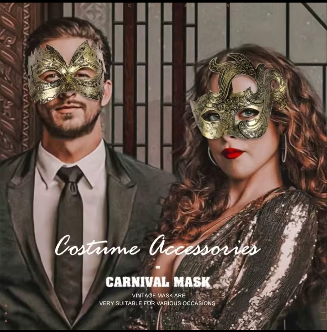 Antique Gold Masquerade Mask