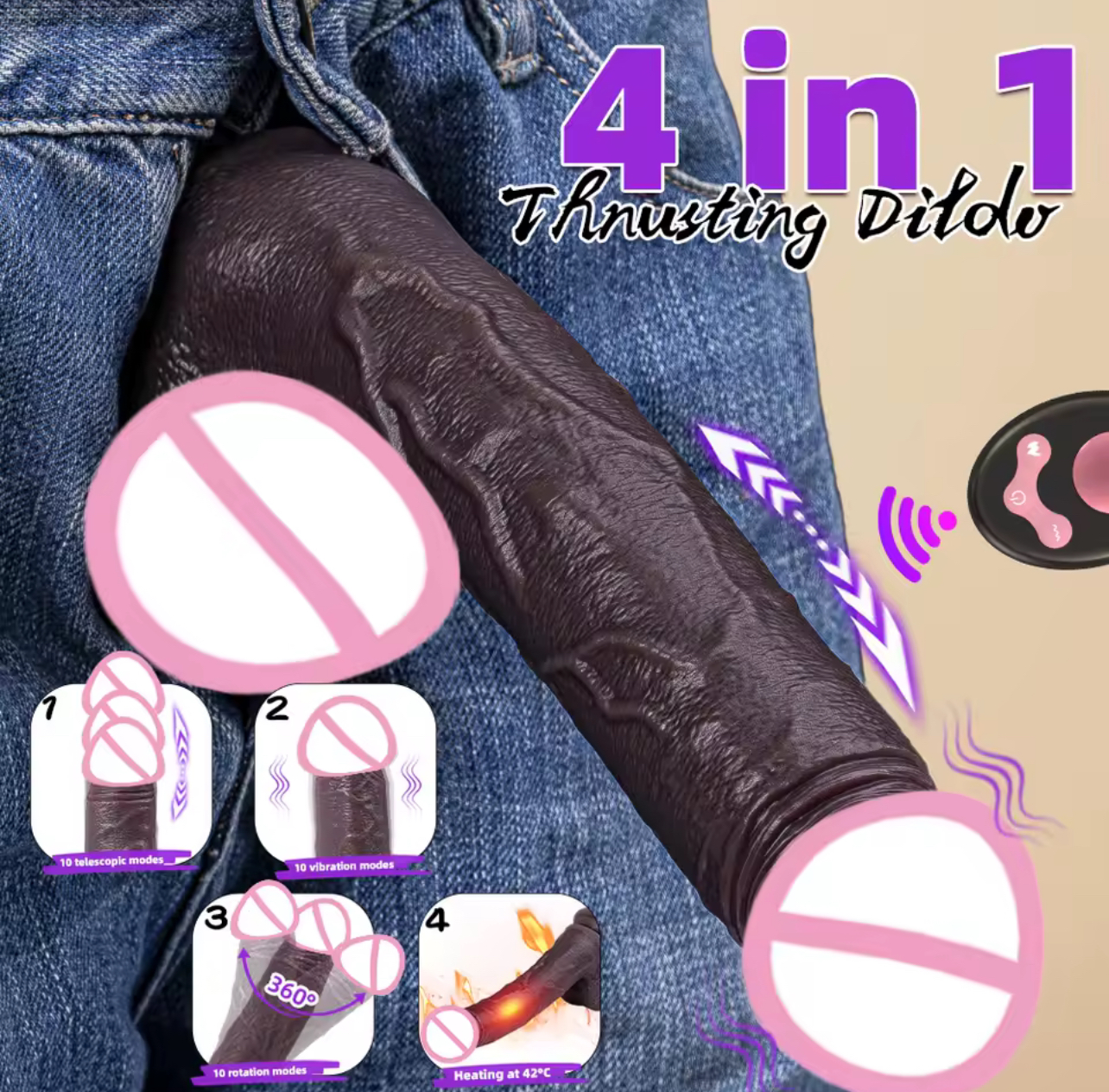 4 in 1 Thrusting Dildo