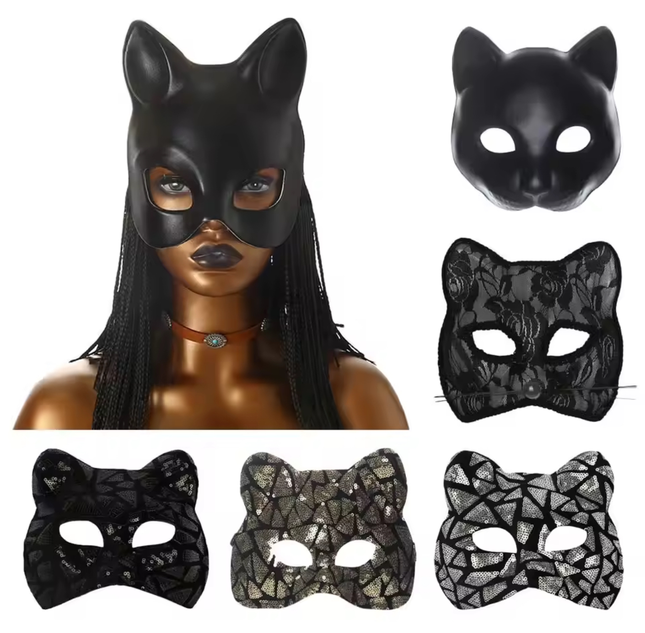 Cat Ear Face Mask Costume Set