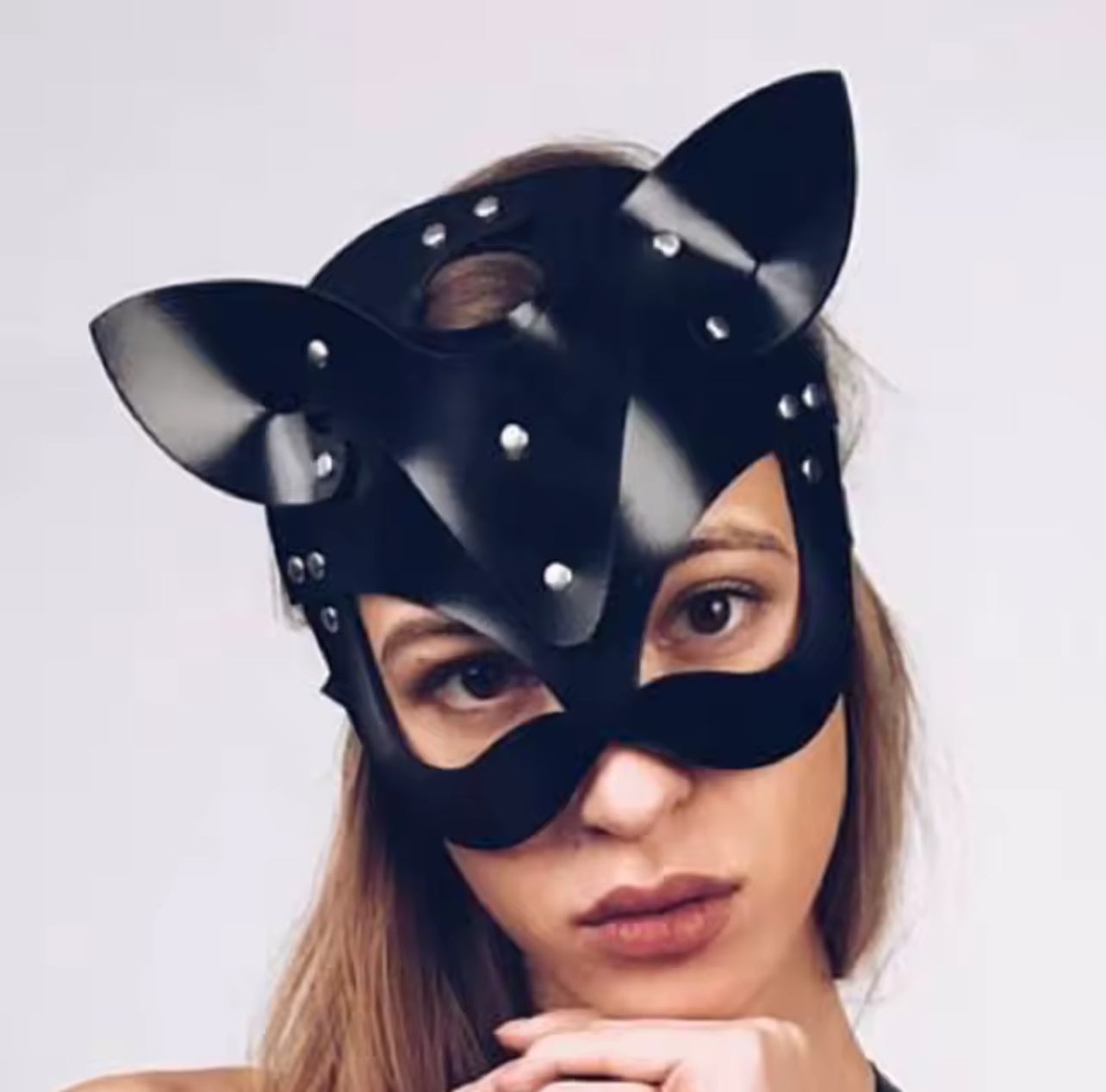 Half Face Cat Cosplay Mask Female