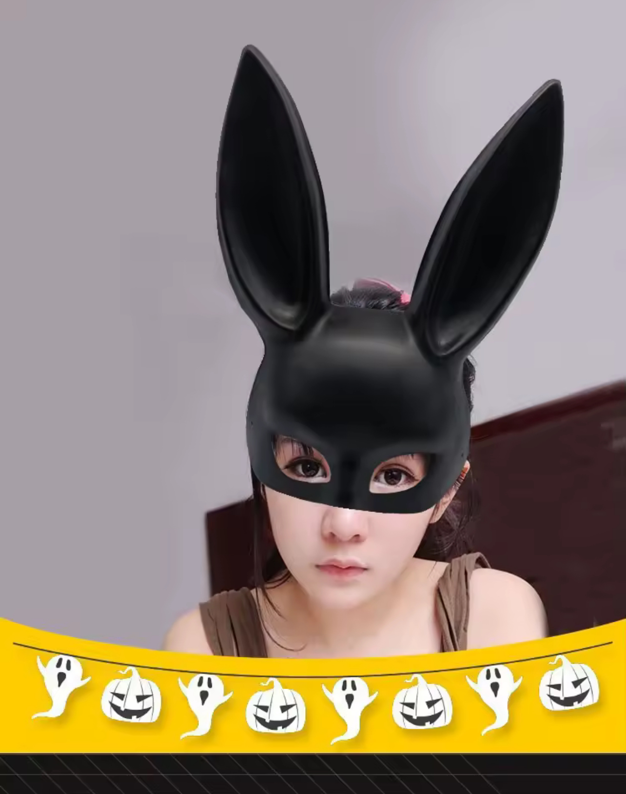 Black Rabbit Ear Costume Headband