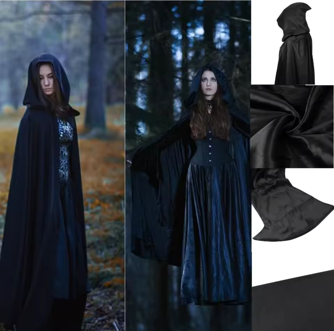 Black Hooded Cloak