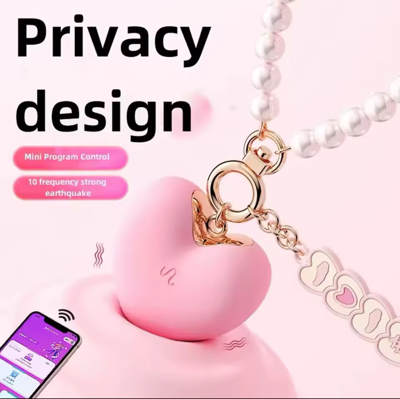 Pink Heart-Shaped Keychain