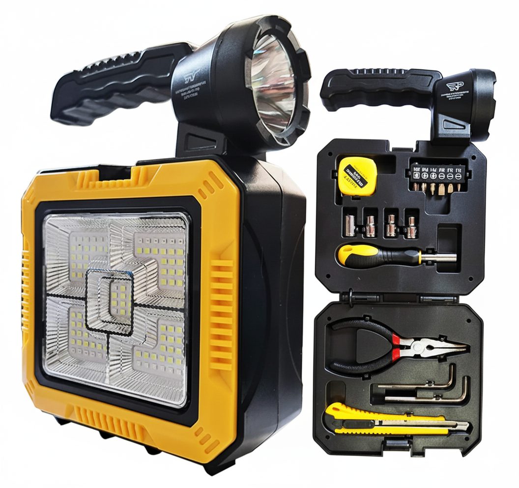 Kit Herramientas linterna Knup KP-LT0004 Recargable