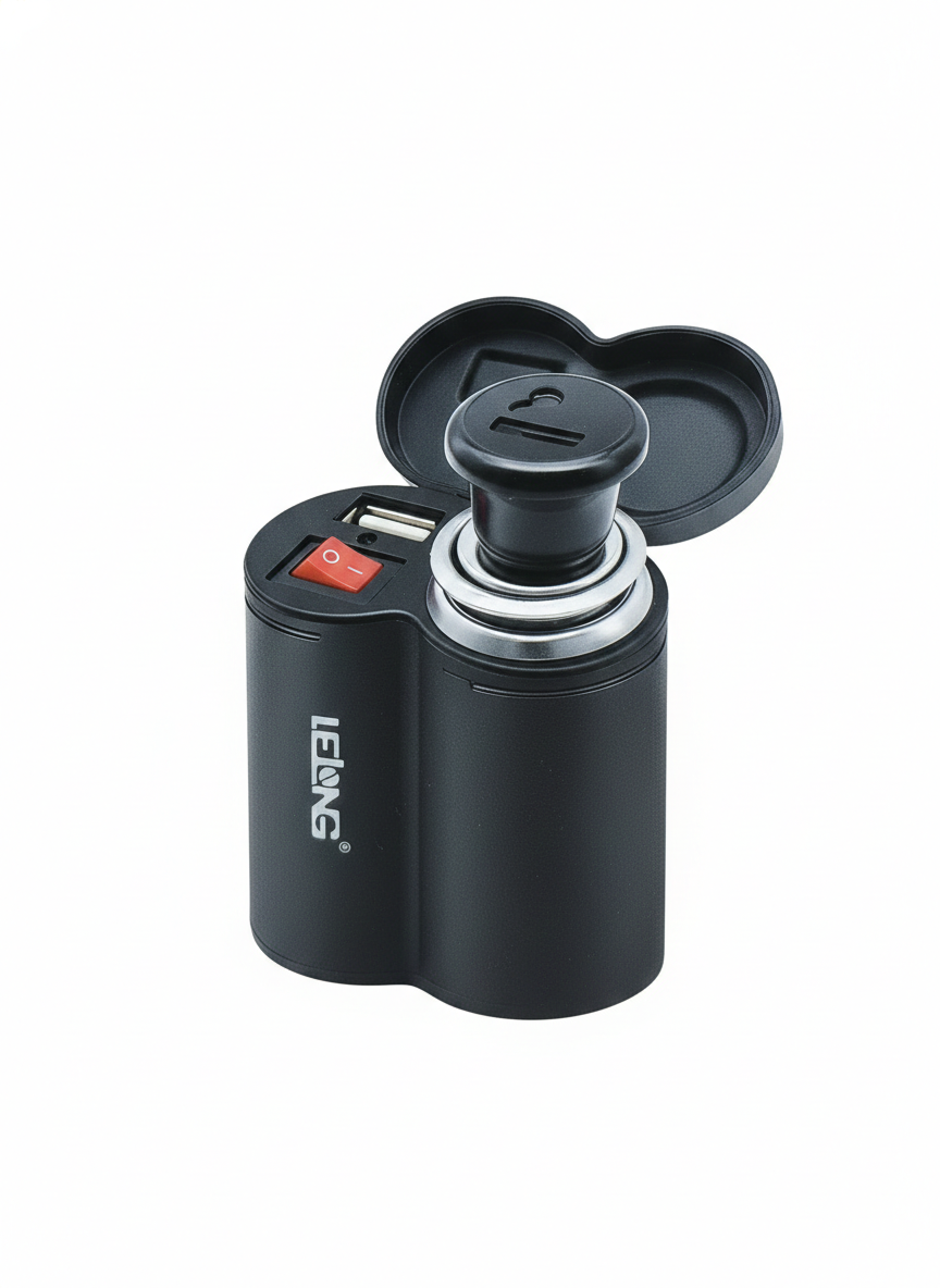 Cargador USB + Encendedor 12V-24V para Moto / Impermeable