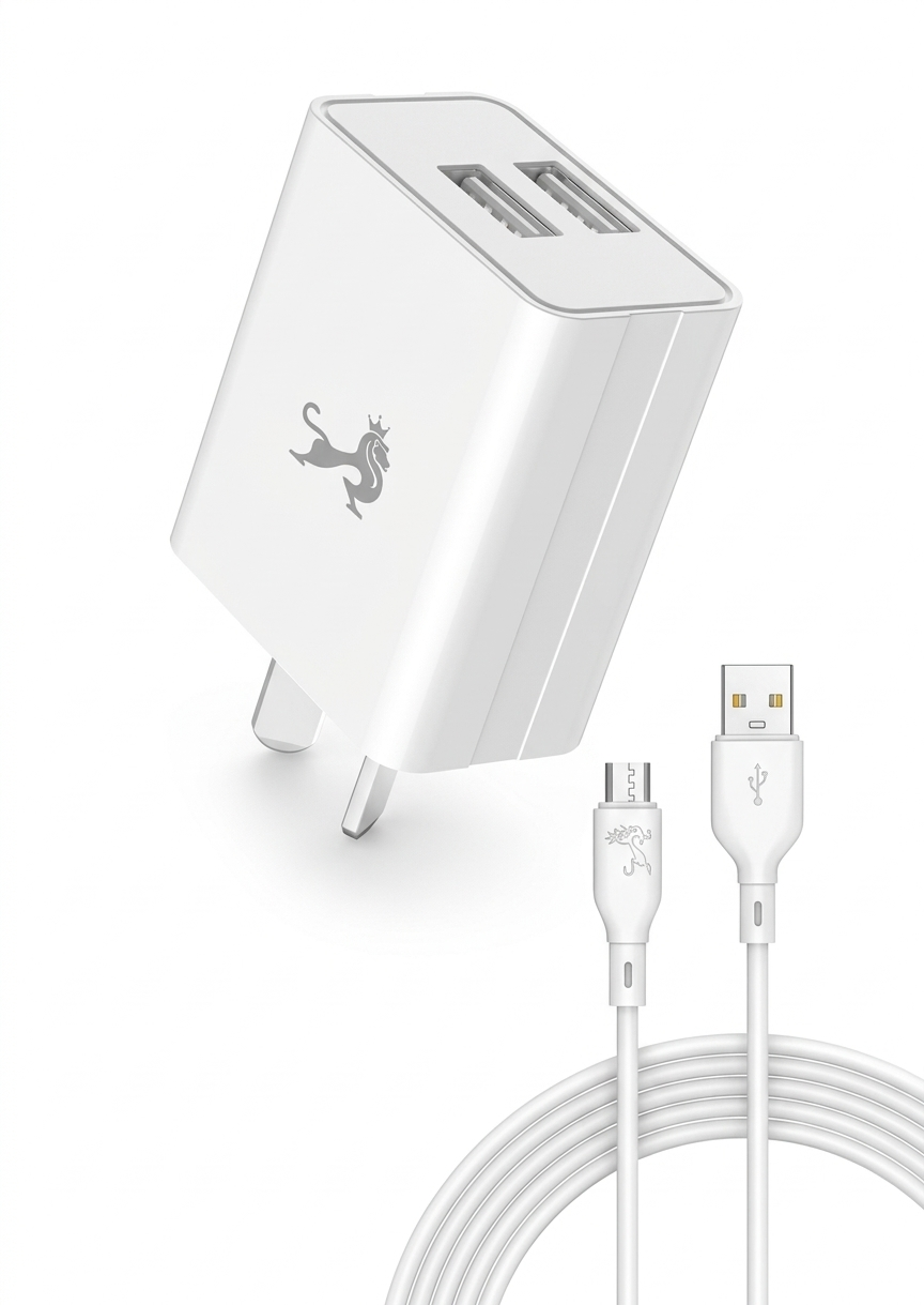 Cargador Rápido Royalcell 5.0A – Doble USB + Cable Micro USB 