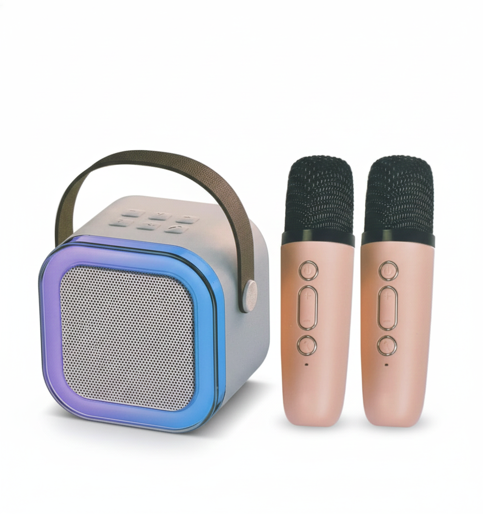 Karaoke Portátil con Luces LED y Micrófono(s) Inalámbrico(s)