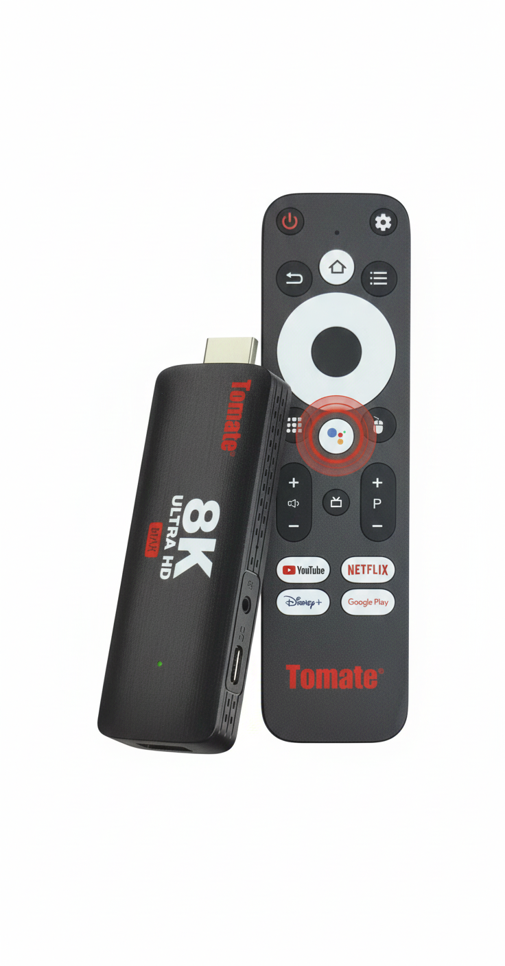Convertidor android TV Tomate TB416-B3C MAX 8K Ultra HD - Smart TV Stick con Android 14 y 4GB RAM