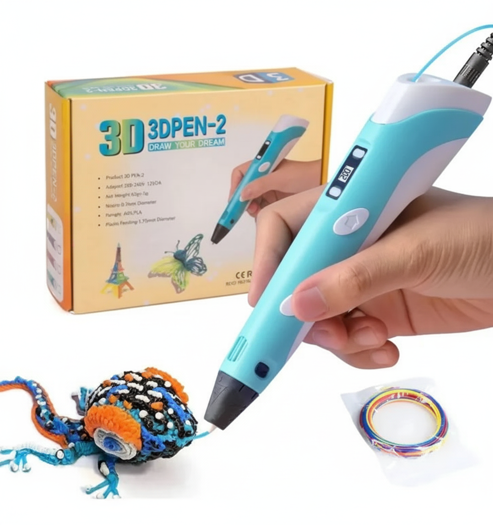 Lapicera 3d Portatil Carga Usb + Filamentos Multicolor 275