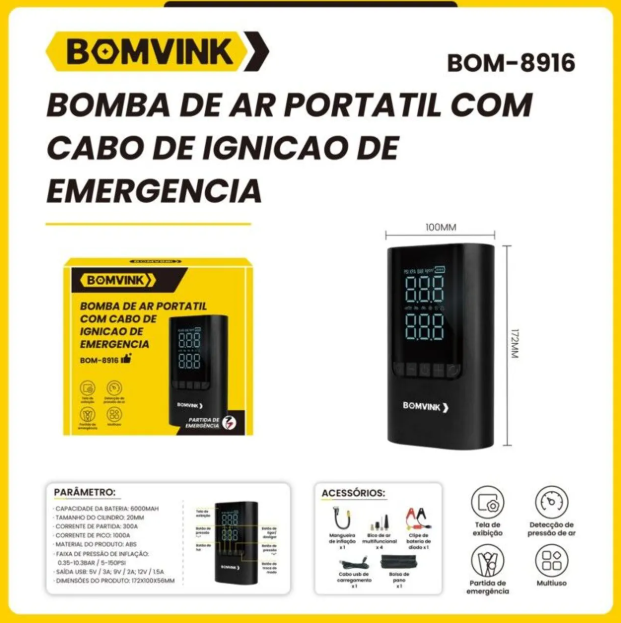 BOMBA DE AIRE PORTÁTIL BOMVINK