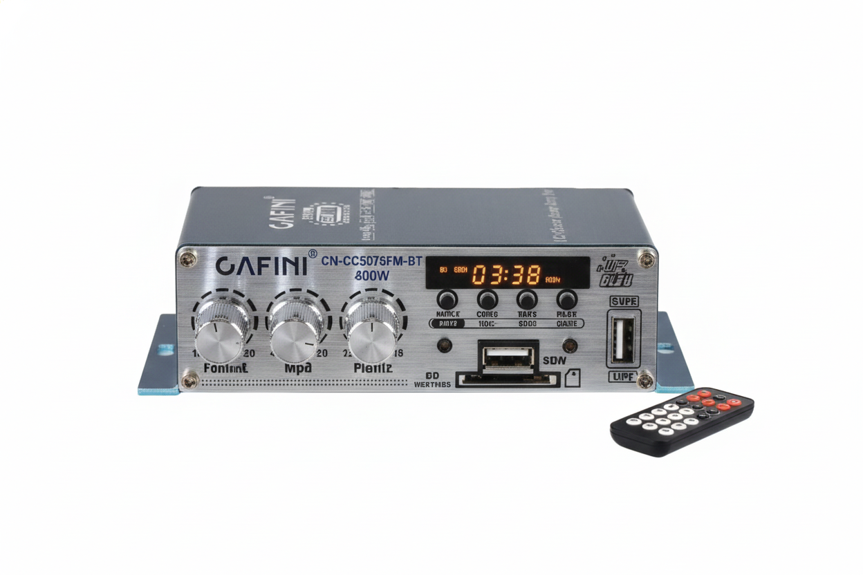 Amplificador de Potencia Estéreo CAFINI CN-CC5078FM-BT - ¡600W de Potencia!