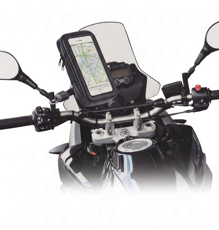 Soporte Celular Moto Bici Impermeable Estuche Rígido 360°