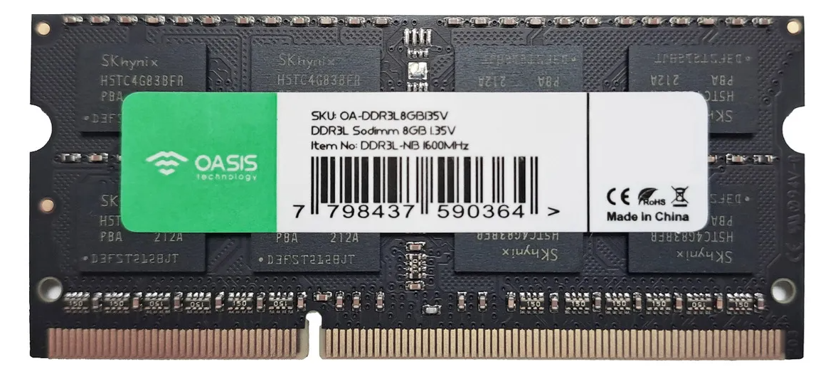 Memoria RAM DDR3 Sodimm 8 Gb 1600 Mhz notebook