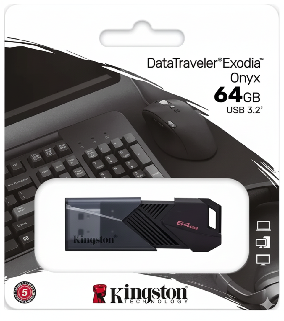 Pendrive Kingston 64gb Data Traveler Exodia Onyx Usb 3.2