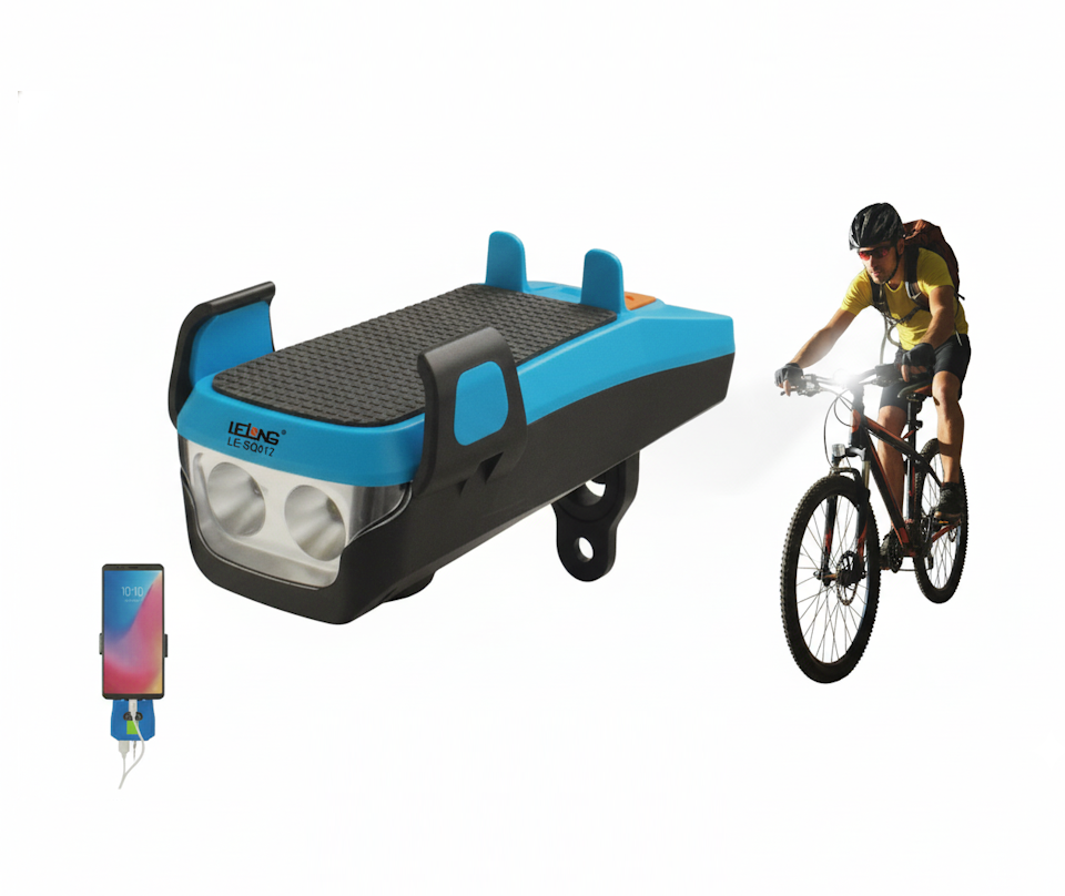 Luz Bicicleta Multifuncional LE-SQ011 con Soporte Móvil y Banco de Energía