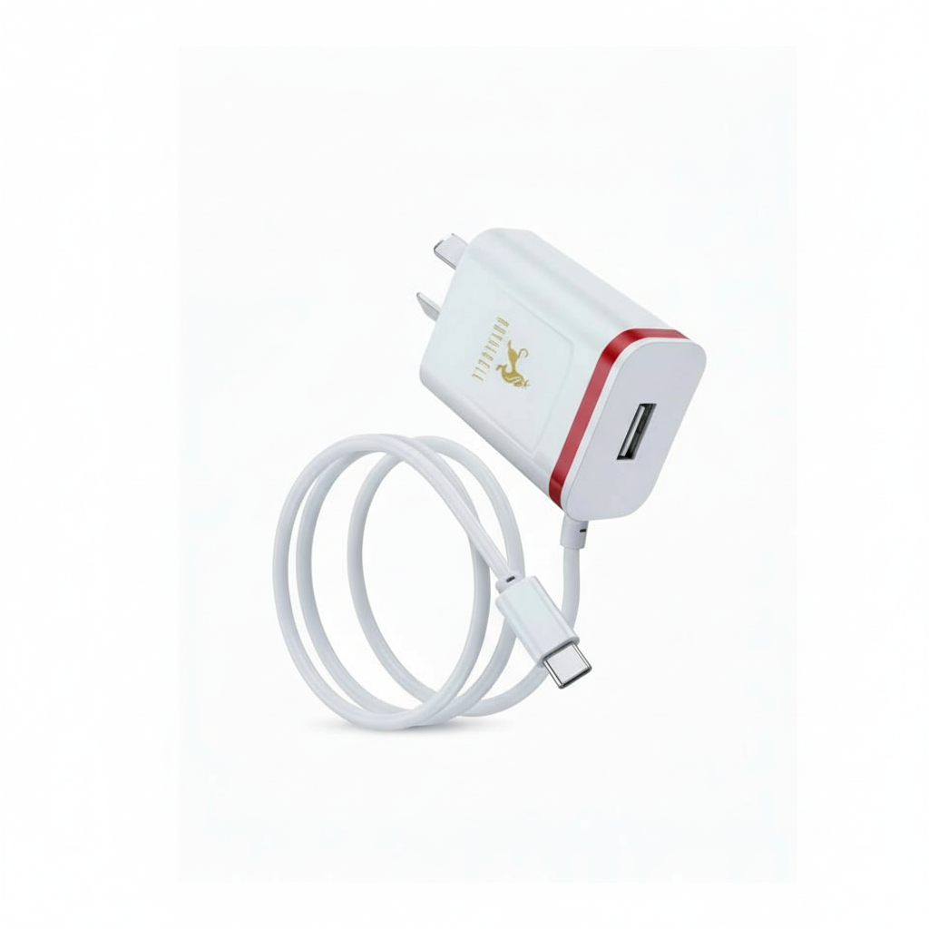 Cargador Rápido Esencial ROYALCELL 2.4A con Cable Tipo-C | Protección Múltiple RC5002400F
