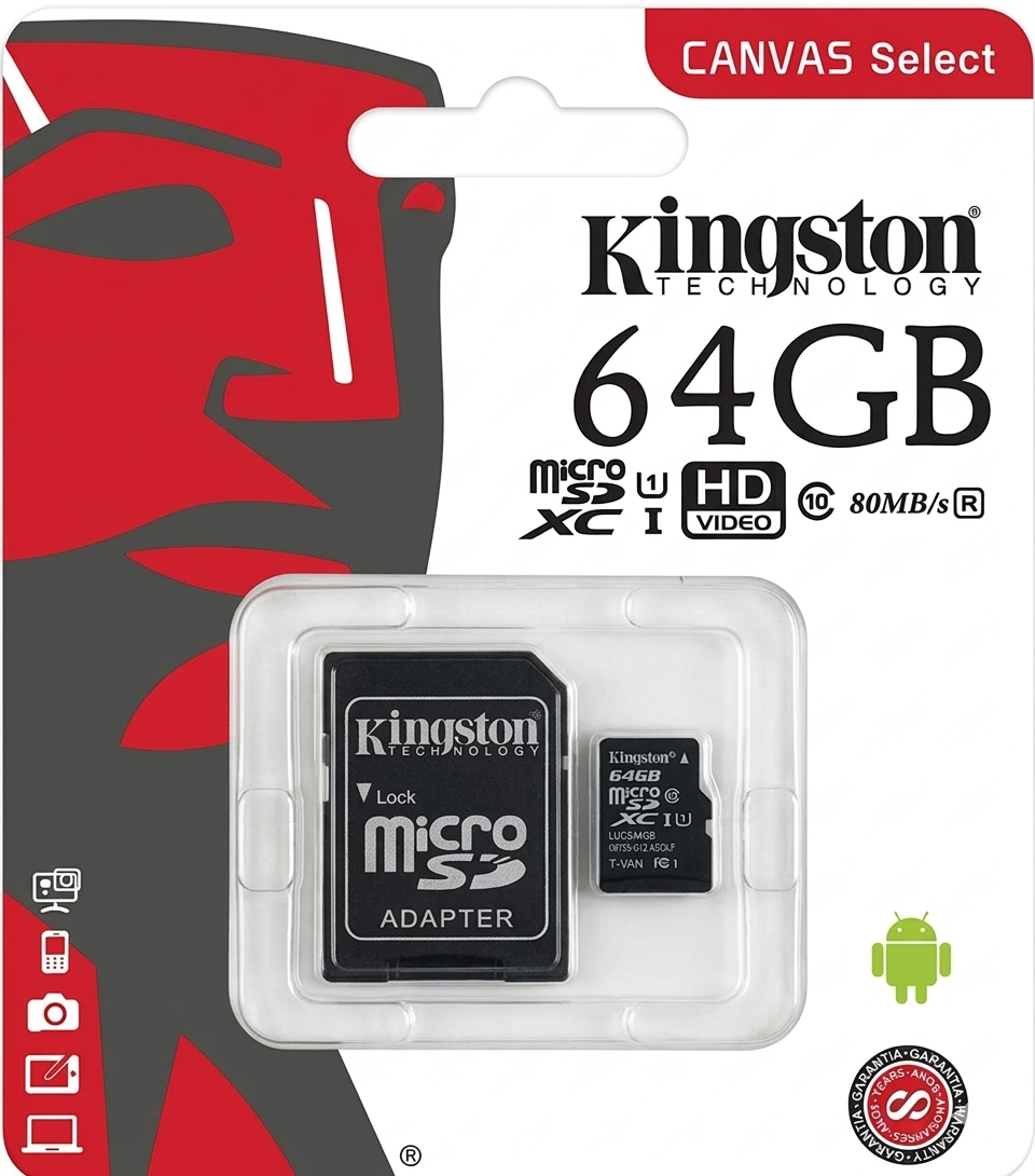 Tarjeta de Memoria Kingston Canvas Select 64GB MicroSDXC