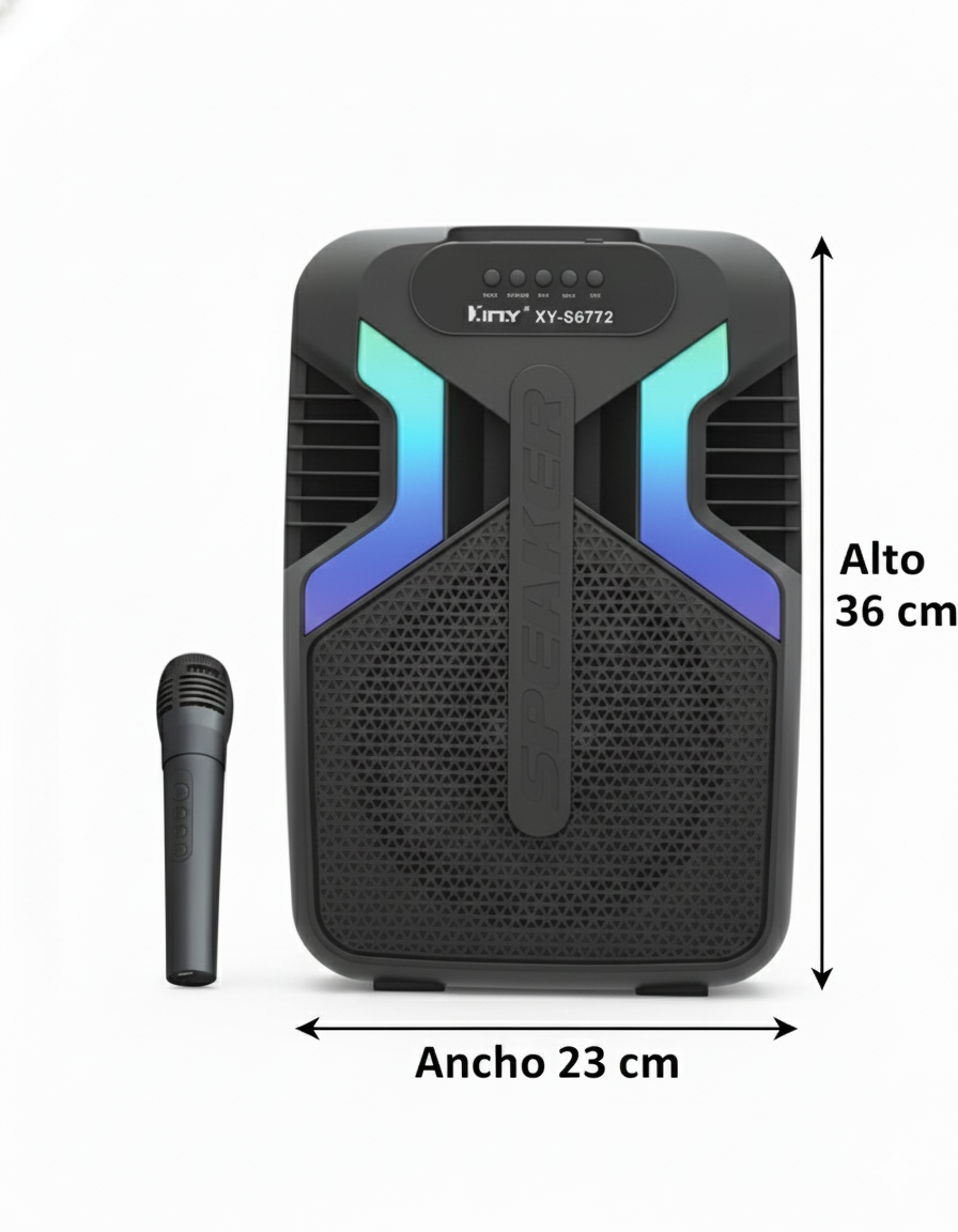 Parlante Karaoke 8" con Micrófono Inalámbrico Bluetooh Recargables - ¡Ideal para tus Fiestas en Casa