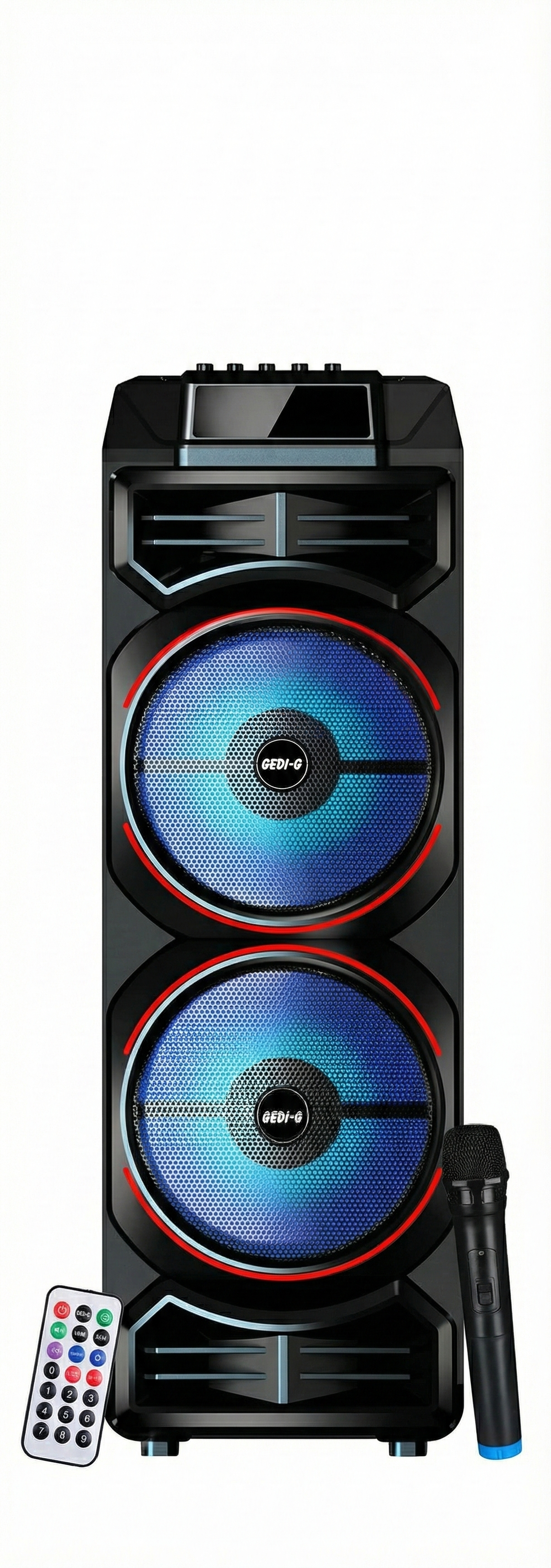 Parlante Torre GEDI-G Doble 8" (Modelo GD-2885) - Bluetooth y Micrófono Inalámbrico