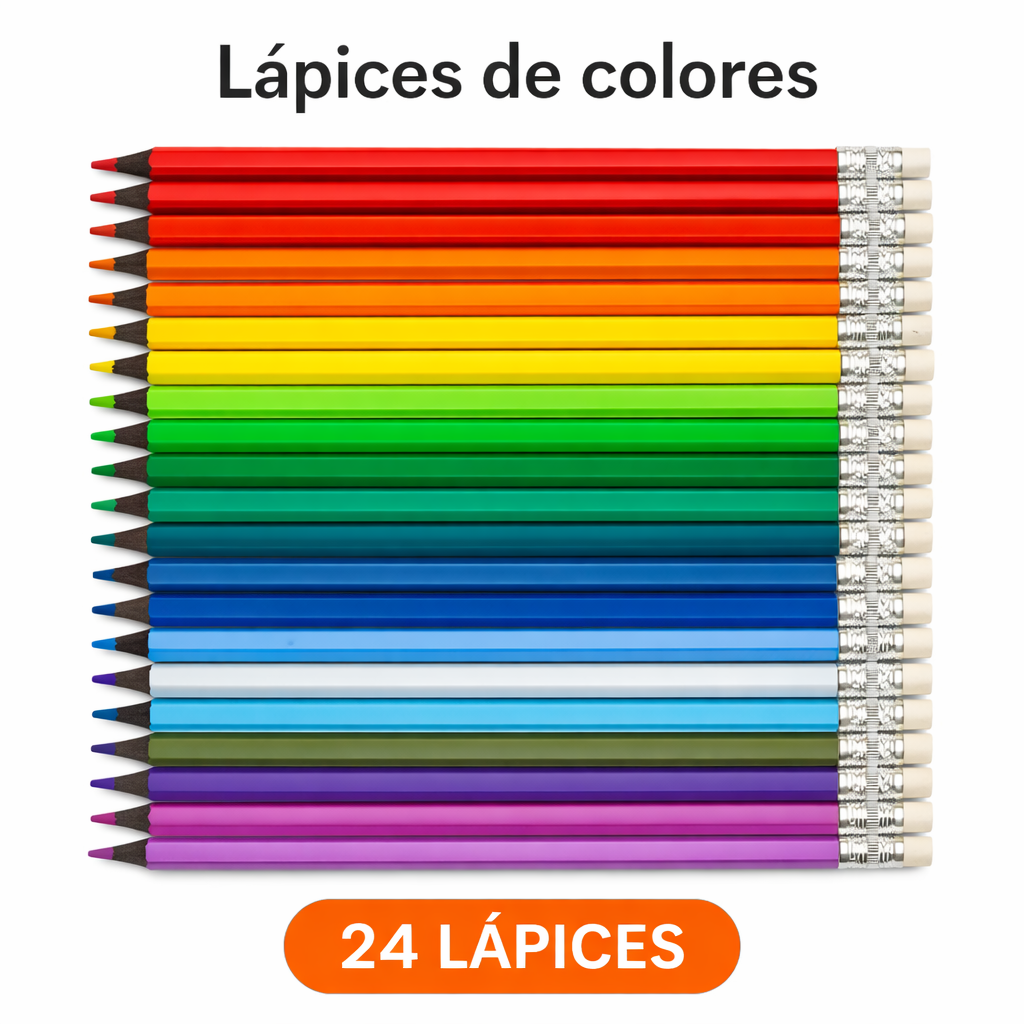 Lápices de Colores Borrables Snow Angel (Set de 24)