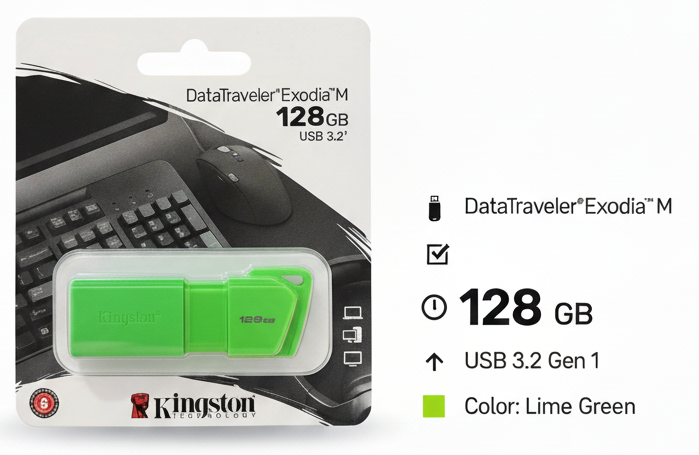 Pendrive Kingston DataTraveler Exodia M 128GB USB 3.2