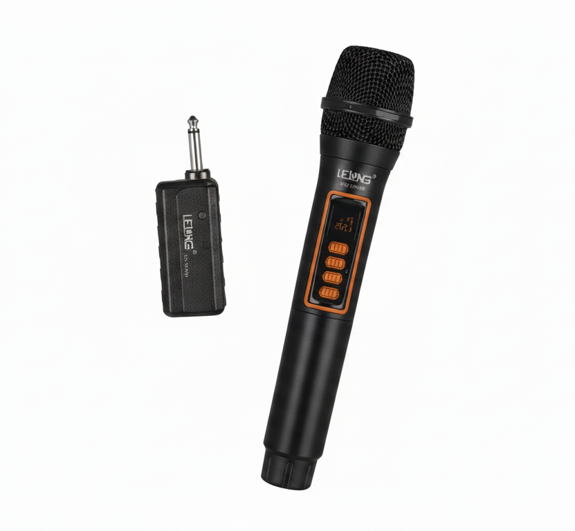 Micrófono Inalámbrico Profesional Lelong LE-1006W VHF - Alcance 50m + Accesorios