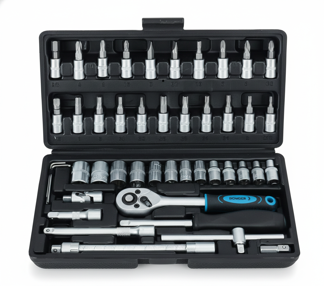 Juego De Herramientas Ratchet Profesional Bomber 46 Piezas - Cromo Vanadio